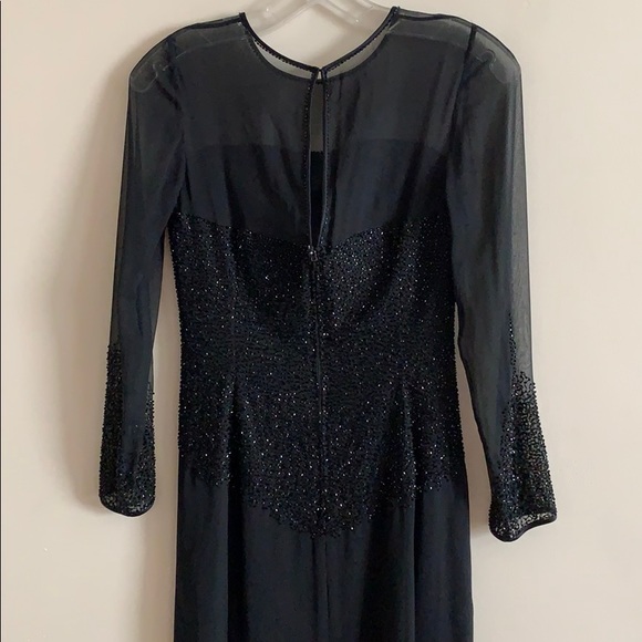 Long sleeve beaded prom dress - Picture 5 of 8